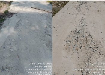 Baru Seumur Jagung, Jalan Cor di Kebun PTPN IV Seikopas Sudah Hancur: Proyek Asal Jadi atau Ada yang Disembunyikan?