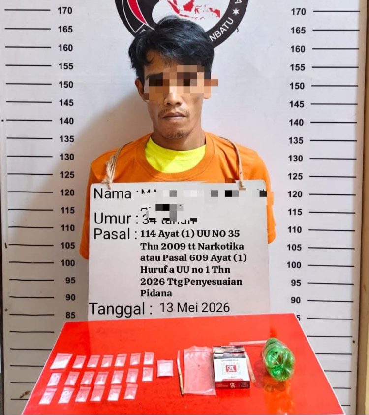 Terduga pemilik sabu seorang pria berinisial MP alias Uli (34). Pria tersebut ditangkap di sebuah pondok yang berada di tengah area perkebunan sawit.