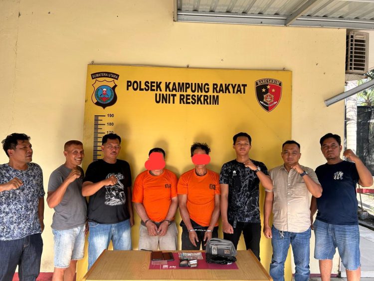Petugas mengamankan barang bukti sabu dan 2 pelaku berinisial JPM alias Jaro (49), warga Kabupaten Batu Bara, dan RSM alias Rudi (50), warga Dusun Teluk Panji II,Labusel.