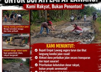 GP2SS Semprot Pemkab Empat Lawang, Desak Bupati Segera Turun Tangan Atasi Jalan Rusak