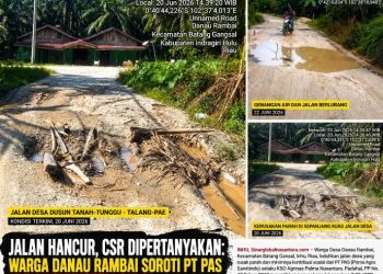 Jalan Hancur, CSR Dipertanyakan: Warga Danau Rambai Soroti PT PAS yang Kelola Aset Negara