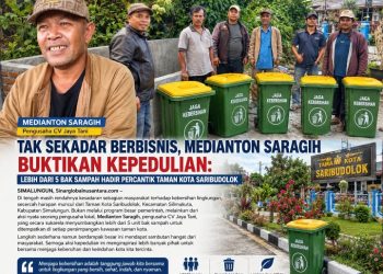 Bukan Janji Tapi Bukti!! Pengusaha Lokal Medianton Saragih Jadi Teladan Sumbang Bak Sampah Galakkan Semangat Saribudolok Bersih