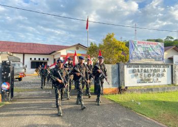 Napak Tilas 21 Kilometer, Brimob Polda Aceh Resmi Awali Perpindahan ke Markas Komando Baru di Aceh Jaya