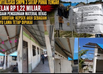 Revitalisasi SMPN 3 Satap Panai Tengah Disorot, Material Lama Dipakai di Tengah Anggaran Rp1,22 Miliar, Kepsek Akui Sebagian Kayu Lama Tetap Dipakai