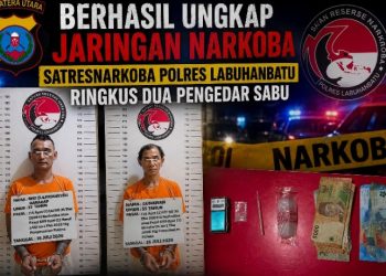 Berhasil Ungkap Jaringan Narkoba, Satresnarkoba Polres Labuhanbatu Ringkus Dua Pengedar Sabu