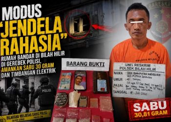 “Modus Jendela Rahasia” Rumah Bandar di Bilah Hilir di Gerebek Polisi, Amankan Sabu 30 Gram dan Timbangan Elektrik