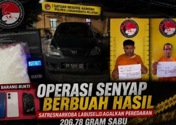Undercover Buy Berhasil! Satresnarkoba Polres Labusel Sita 206,78 Gram Sabu, Dua Pengedar Dibekuk