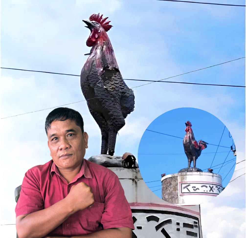 Kolase gambar: Tugu Dayok Mirah sebelum dan sesudah rusak (insert: Azhari Nasution)