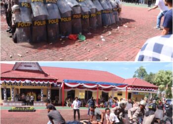 Kawal Pilkada, Polres Simalungun Gelar Simulasi Unjukrasa