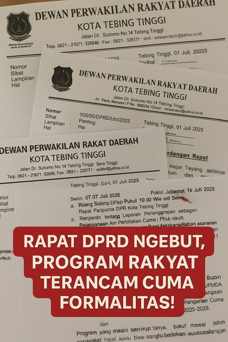 Rapat DPRD Tebing Tinggi Ngebut, Program Rakyat Terancam Cuma Formalitas!