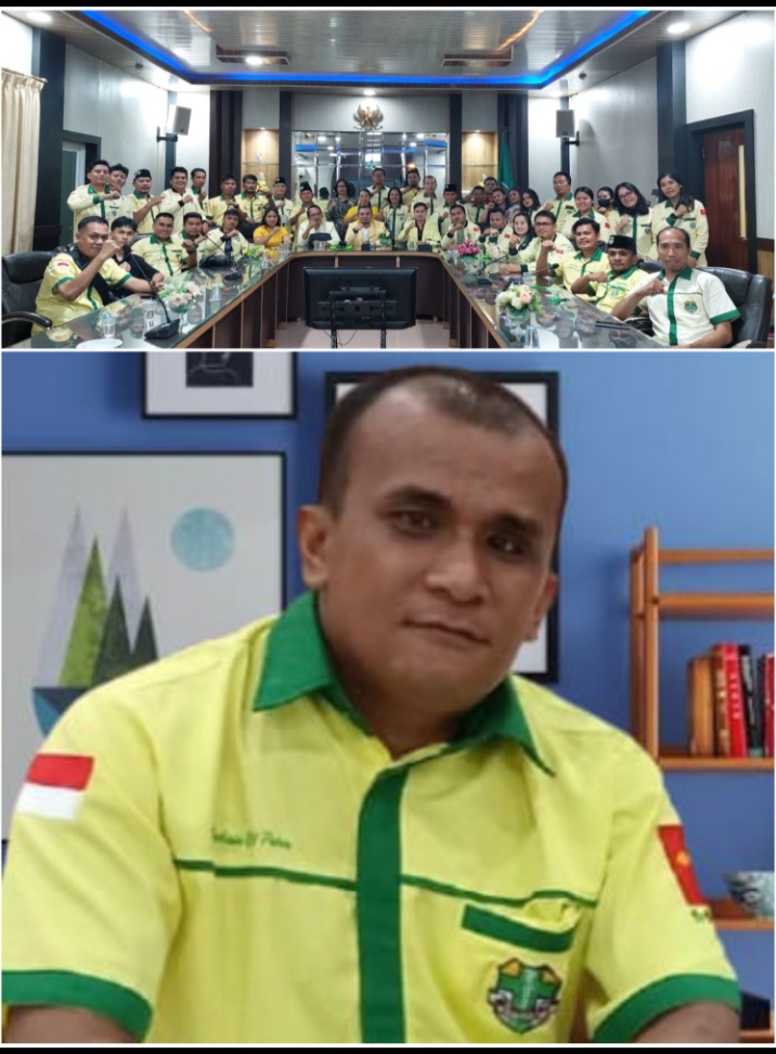 Para pengurus Pemuda Katolik (atas). Handi Sinaga Ketua Komcab Kabupaten Simalungun. (Dok:Jonli Simarmata)
