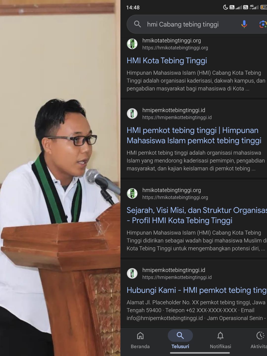 Beredar Website Dan Portal Fake HMI Cabang Tebing Tinggi, Formatur Ketum HMI koms Lafran pane Tebing Tinggi nyatakan itu Fake dan tidak Bertanggungjawab jika ada kerugian yang di timbulkan.