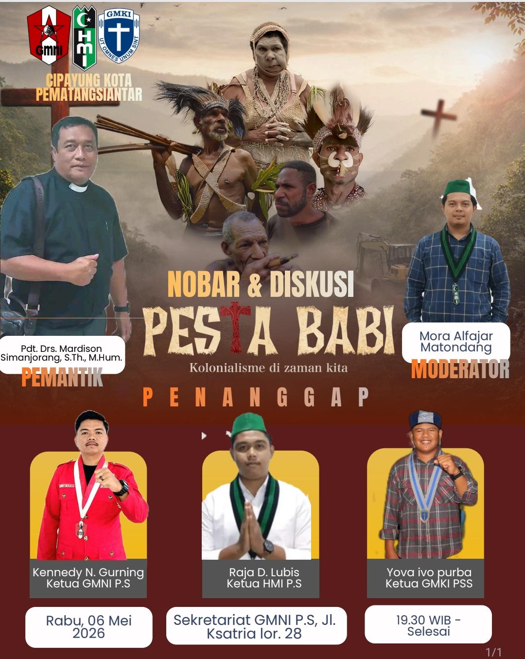 Merawat Nalar Kritis di Tengah Krisis Demokrasi: Kelompok Cipayung Pematangsiantar Gelar Nobar Film “Pesta Babi”