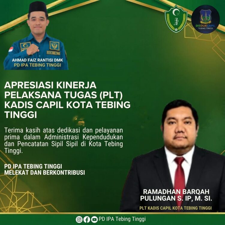 PD IPA Tebing Tinggi Apresiasi Kinerja Plt. Kadis Dukcapil Ramadhan Barqah Pulungan
