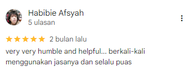 Testimoni Google Review - Habibie Afsyah