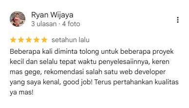 Testimoni Google Review - Ryan Wijaya