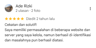 Testimoni Google Review - Ade Rizki