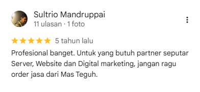 Testimoni Google Review - Sultrio Mandruppai