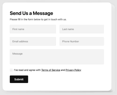 custom contact form