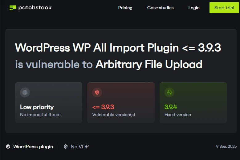 kerentanan pada plugin import