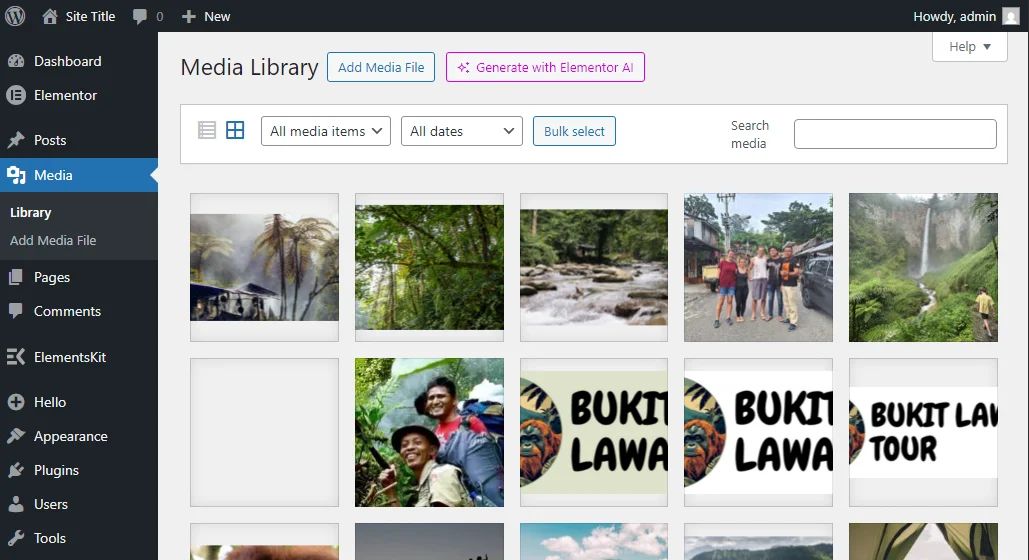 media libary wordpress