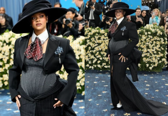 Rihanna Hamil Tapi Tetap Cetar! Bareng A$AP Rocky, Gayanya Bikin Heboh Saat Met Gala 2025!