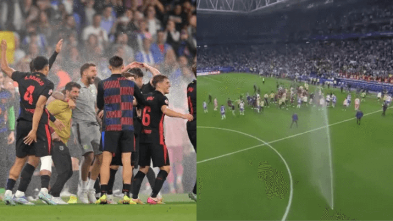 Tidak Terima! Espanyol Sengaja Siram Lapangan untuk Ganggu Perayaan Gelar Barcelona