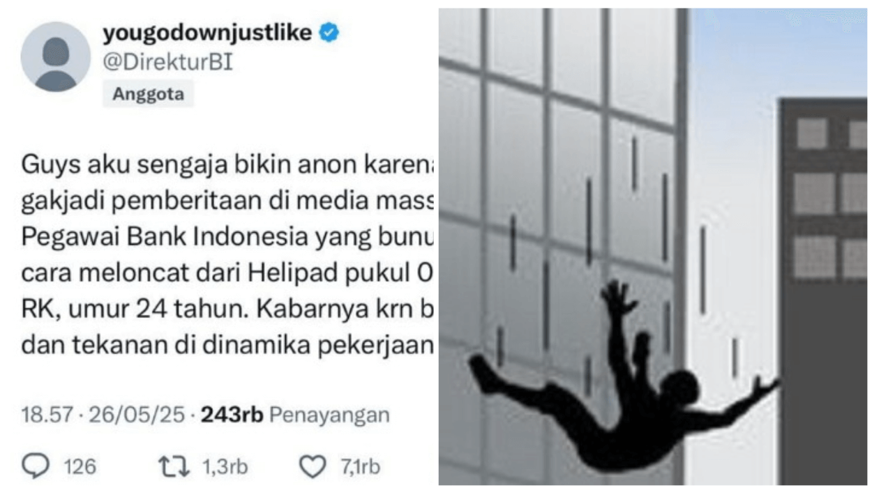 Pegawai Bank Indonesia Tewas Usai Melompat dari Atap Gedung di Jakarta Pusat