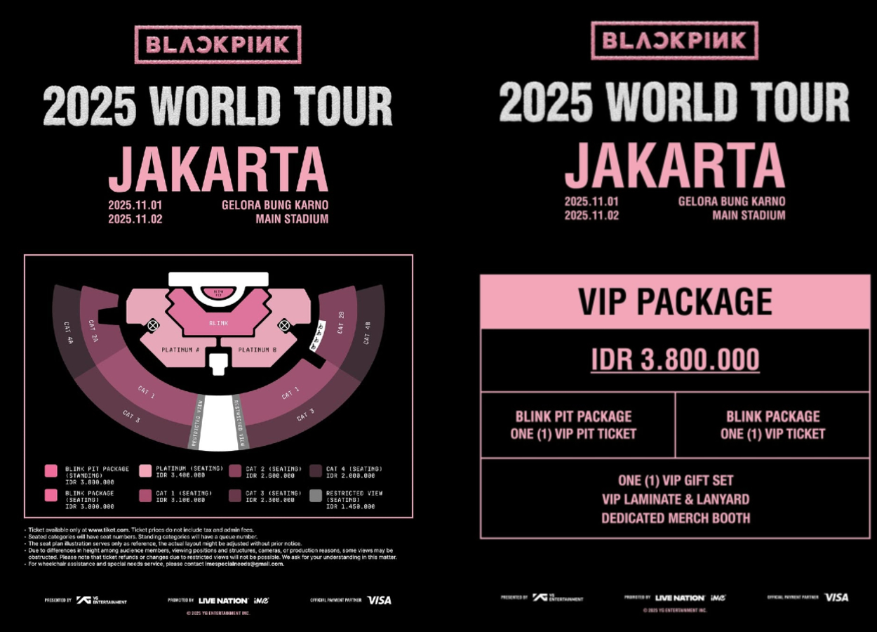 Mulai Dijual! Ini Daftar Harga Lengkap dan Link Beli Tiket Konser BLACKPINK 2025 di Jakarta