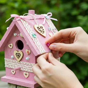 diy valentine's day birdhouse for the garden