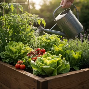 Spring raised bed gardening