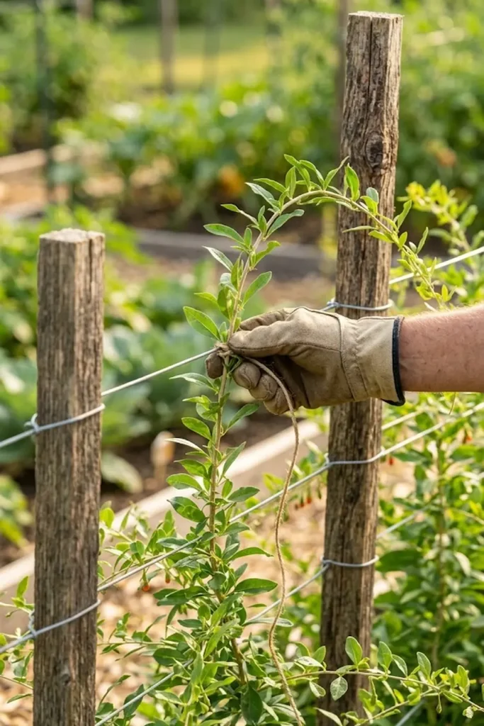 Strategic Trellising for Easier Harvesting