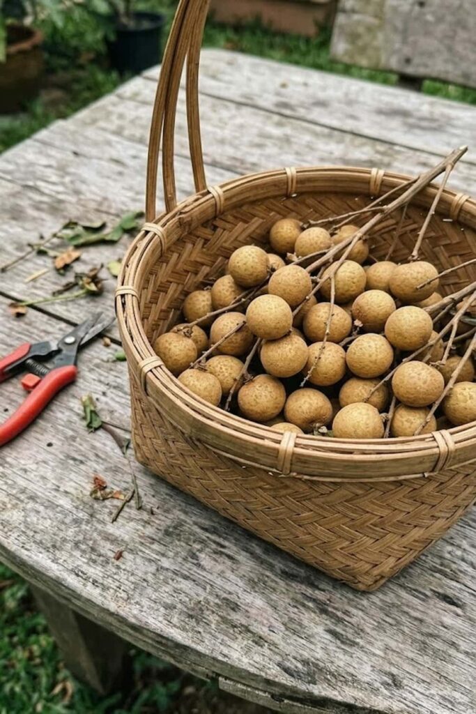 Harvesting Longan Fruit at the Peak of Ripeness