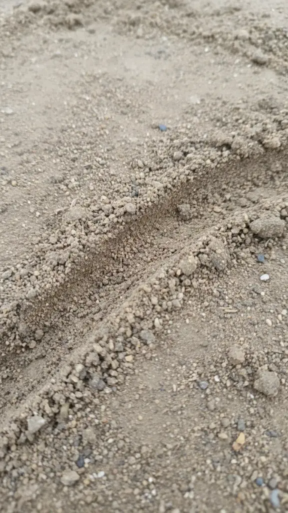 Close-up of loose sandy loam soil texture