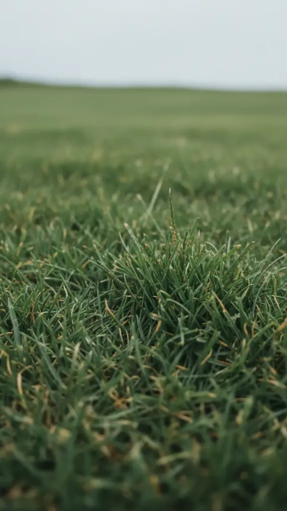 Freshly mowed velvet bentgrass patch with copper spots