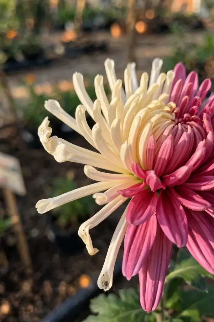 Unusual exotic chrysanthemum novelty bloom