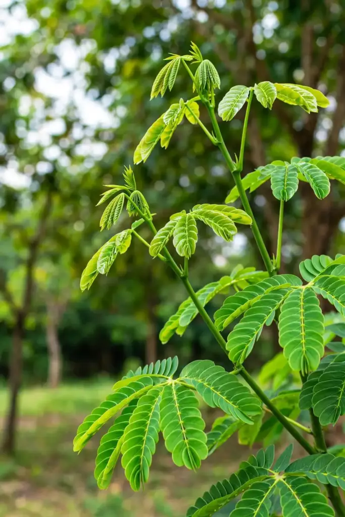Vigorous cassia shoots with thick glossy new growth