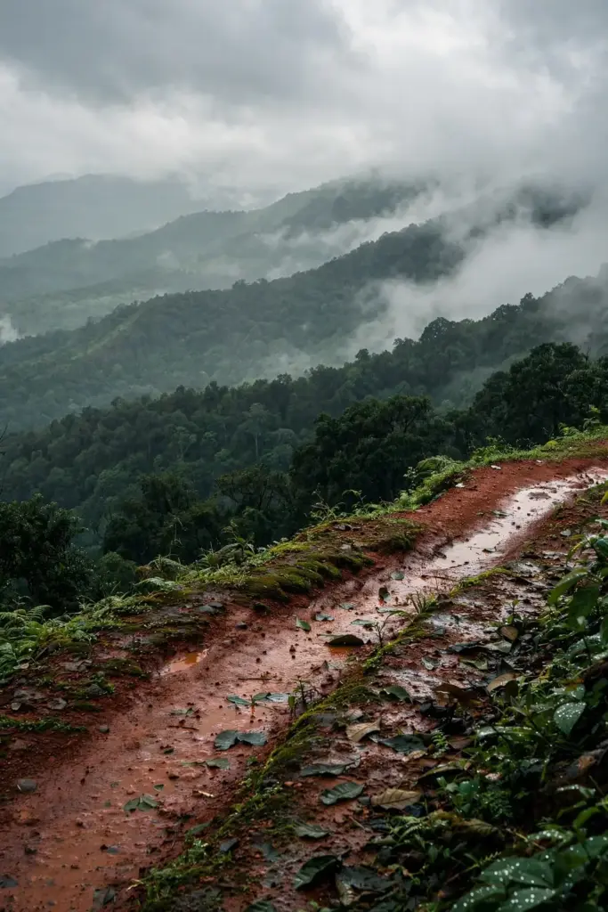 Misty Western Ghats monsoon hillsides, kokum's native range