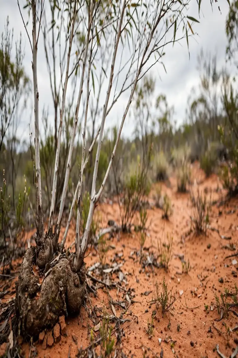 Mallee clump with several stems rising from one lignotuber