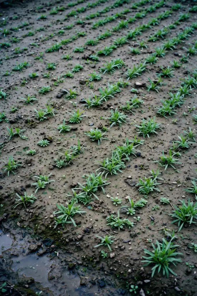 Patchy isabgol stand showing common growing mistakes