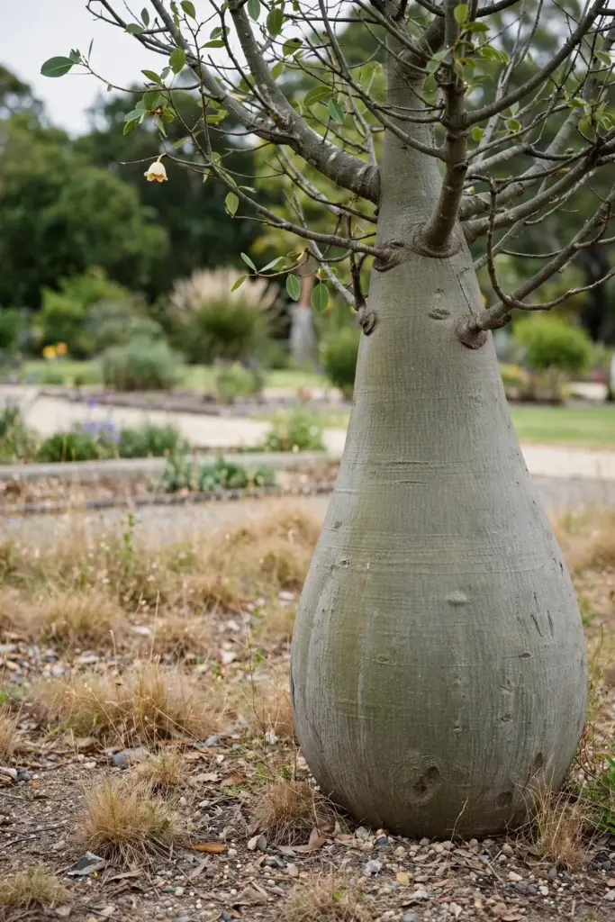 Queensland Bottle Tree with a swollen bottle shaped trunk