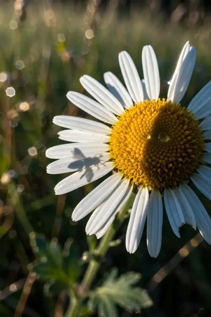 Daisy-like single mum with exposed golden disk