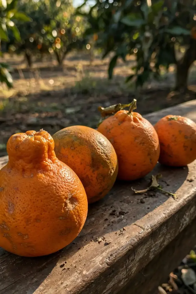 Minneola, Orlando, and Honeybell tangelos showing different shapes and sizes