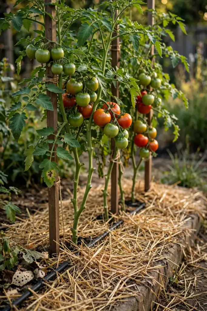 My own bed growing healthy resistant tomatoes despite septoria in the debris.