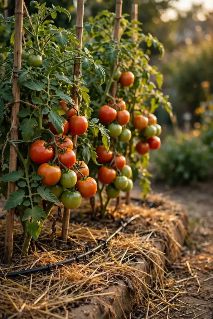 My own bed growing healthy resistant tomatoes despite Verticillium in the soil.