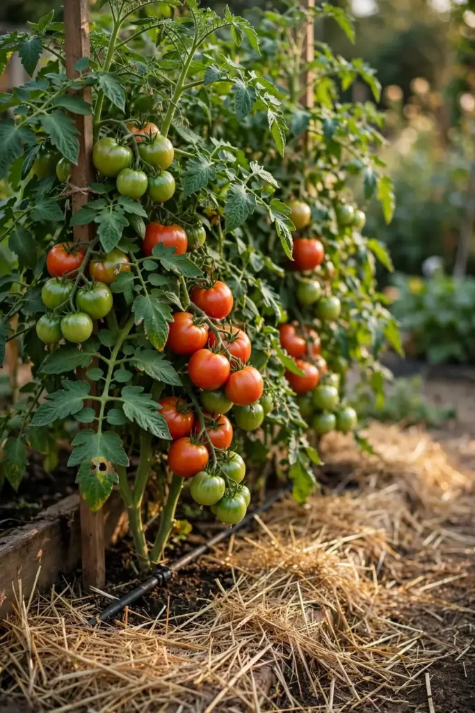 My own bed growing healthy resistant tomatoes despite Fusarium in the soil.