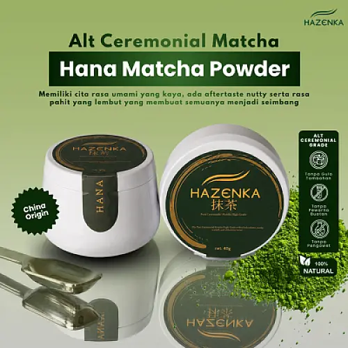 Matcha HANA - pure ceremonial matcha grade by HAZENKA minuman matcha pure powder