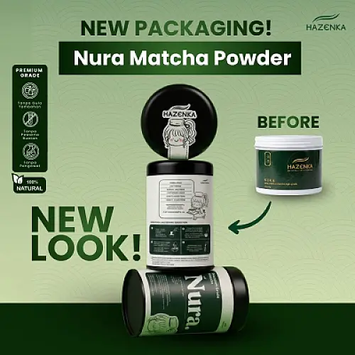 Matcha NURA - pure premium matcha high grade by HAZENKA minuman matcha pure powder no sugar