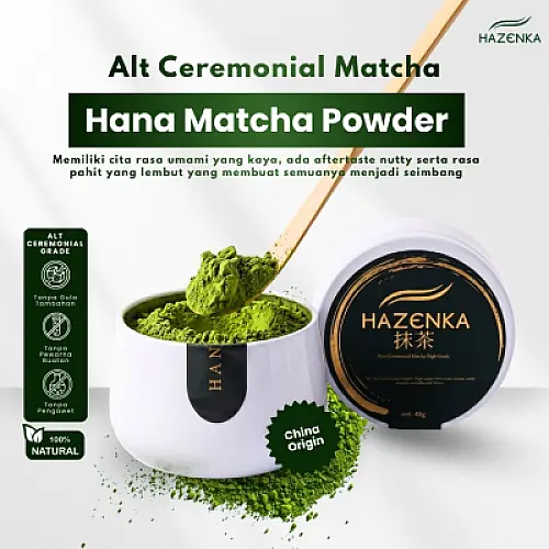 Pure Alt Ceremonial Matcha Grade by HAZENKA Minuman Teh Matcha - All Varian HANA