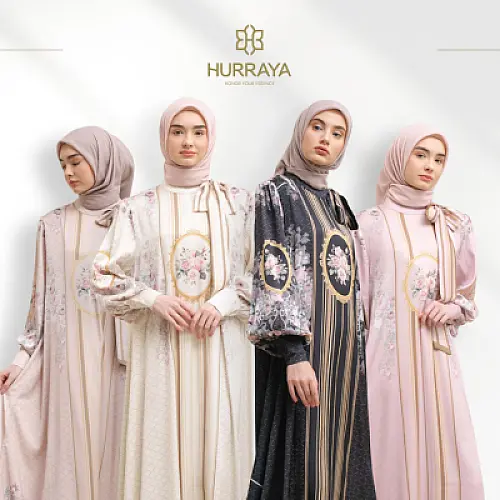Hurraya - Dress Silk Premium Arabi Elegan Dress Gamis Muslim Wanita 2026 - gaun wanita Nyaman Mewah